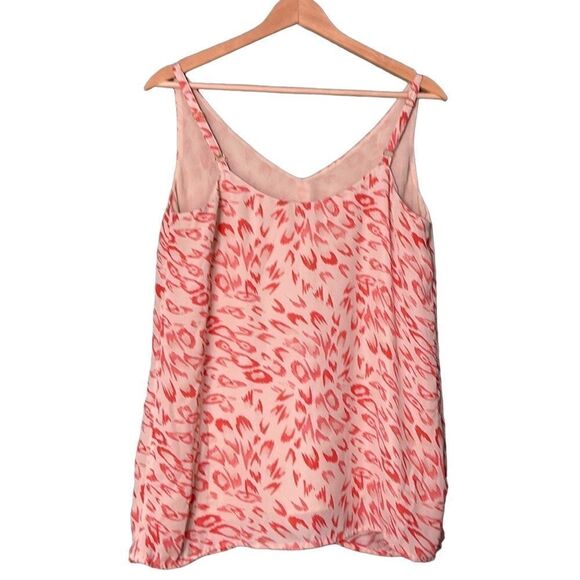 CAbi coral leopard print tank top adjustable straps lined small chiffon - Picture 7 of 8